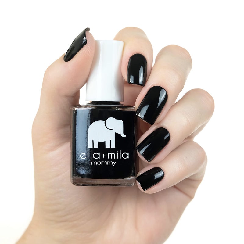 ella mila ella+mila Professional, Quick Dry, Long-Lasting & Chip-Resistant Black Nail Polishes (Lights Out - 0.45 fl oz) - Image 3